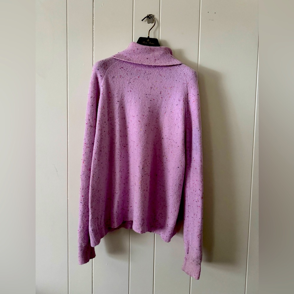 LOFT Purple Multicolored Long Sleeve Sweater